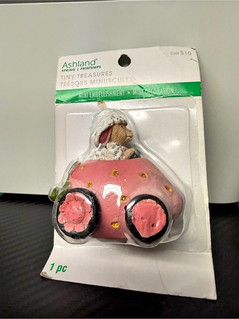 Ashland Tiny Treasures Sheep in Strawberry Car Mini Embellishment Ornament